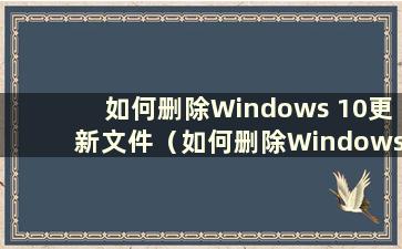 如何删除Windows 10更新文件（如何删除Windows 10系统更新文件）